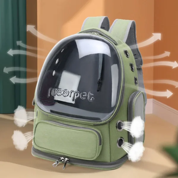 Sac à dos de transport transparent et respirant avec poches pour petits chiens et chats