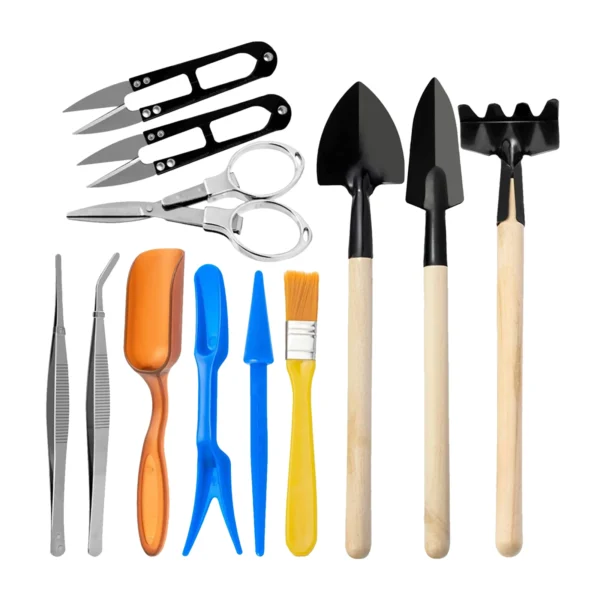 Kit de 12 outils de jardinage et de précision pour petites plantes et bonsaïs