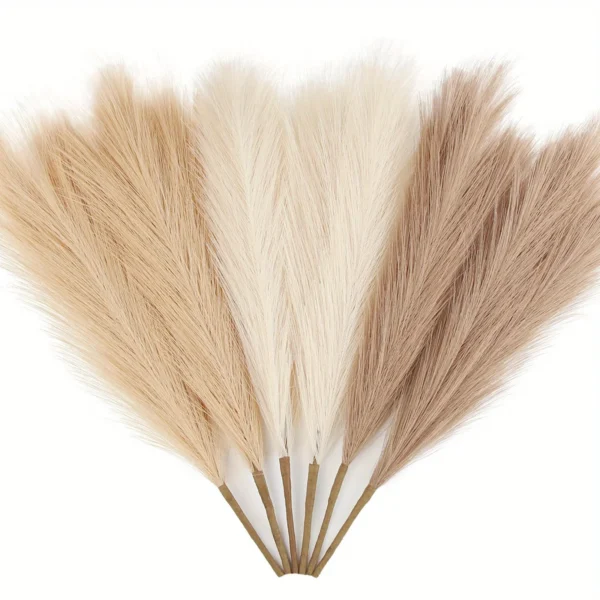 Lot de 6 branches décoratives de pampas artificielles