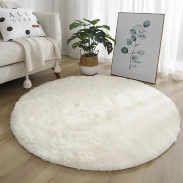 Tapis rond Fluffy en peluche