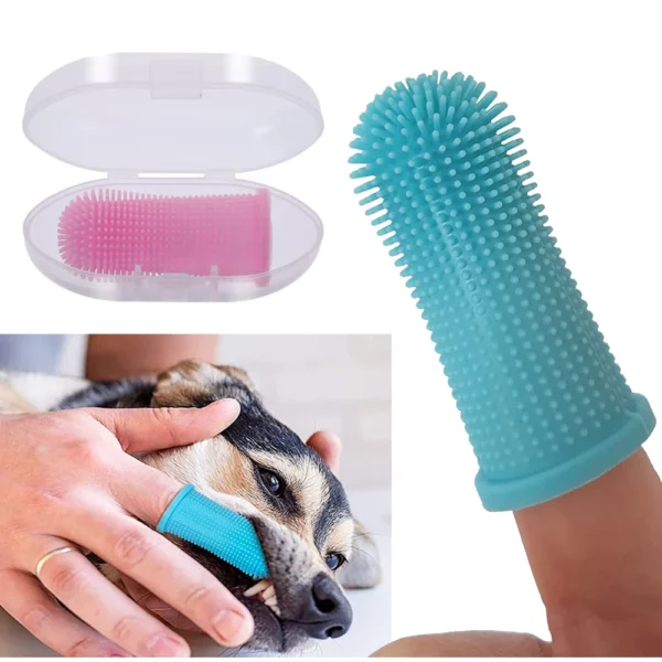 Brosse à dents en silicone pour chiens et chats