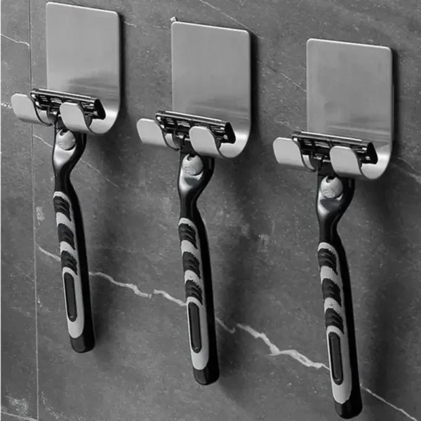 Lot de 2 supports pour rasoir en acier inoxydable