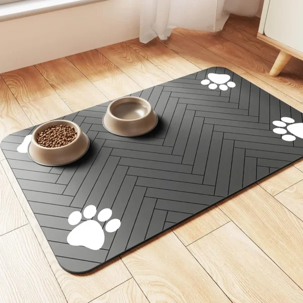 Tapis de nourriture antidérapant avec motif de pattes d'animaux
