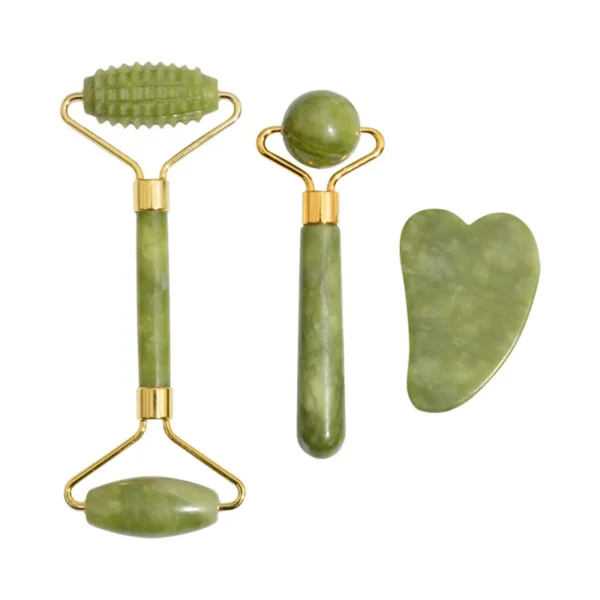Rouleau de massage pour visage en jade naturel