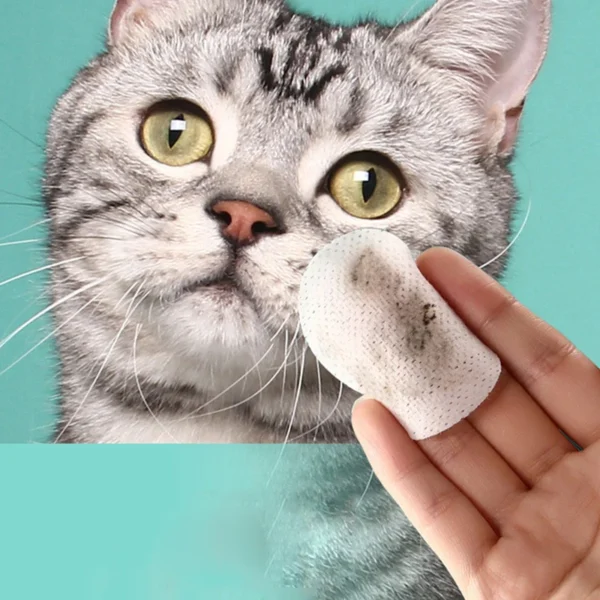 Petites lingettes nettoyantes imbibées pour les yeux des animaux