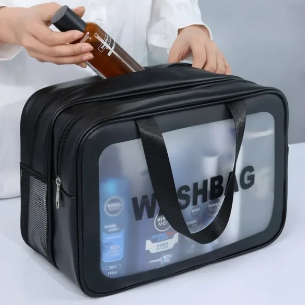 Trousse de toilette transparente double compartiment
