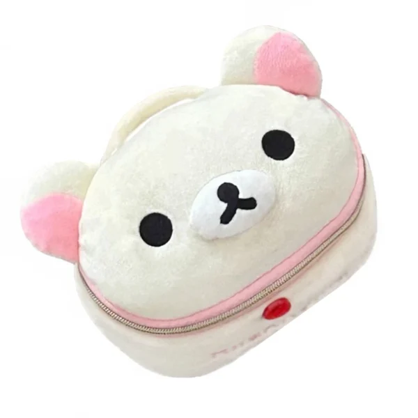 Trousse de maquillage style kawaii en peluche Rilakkuma & Korilakkuma